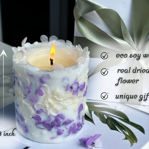 Best gifts for her decor boho 30th 40th 50th birthday gift for women mothers day candle Aesthetic homemade pillar candles image 3