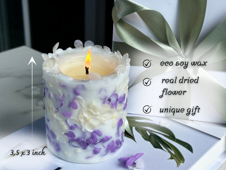 Best gifts for her decor boho 30th 40th 50th birthday gift for women mothers day candle Aesthetic homemade pillar candles image 3