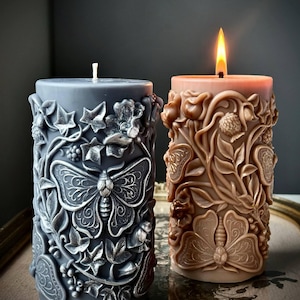 witchy decor candle gothic style large pillar candle