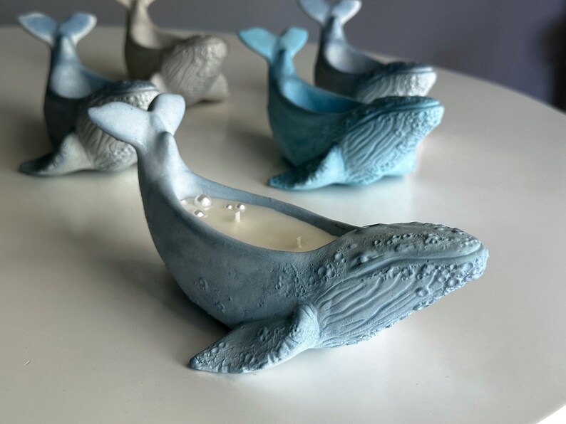 Whale Candle Scandinavian decor Decorative unique candles Aesthetic homemade candles Container Candles image 4
