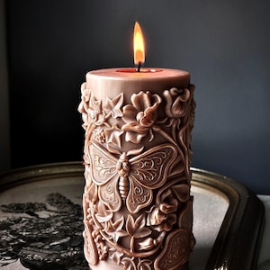 witchy decor candle gothic style large pillar candle