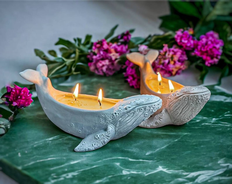Whale Candle Scandinavian decor Decorative unique candles Aesthetic homemade candles Container Candles image 6