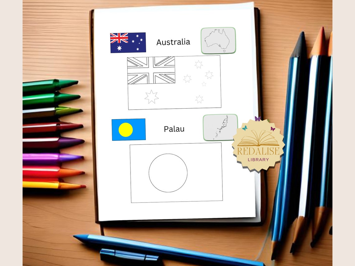 World Flags Coloring Printable | 211 Flags of the World Coloring ...