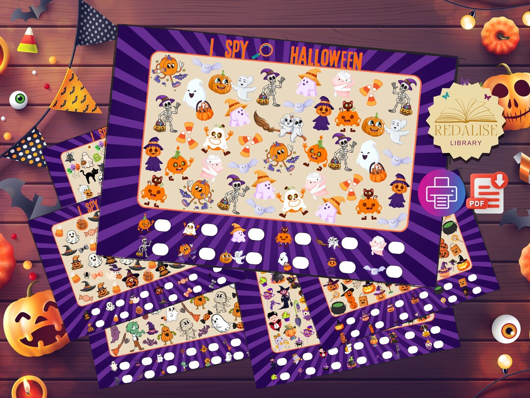 Halloween I Spy Game for Kids Printable | Find and Count Halloween ...
