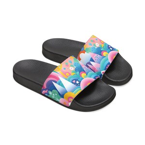 Youth Slide Sandals - Candy Land (Black & White)