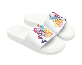 Youth Slide Sandals - My Little Pony Design (White & Black)