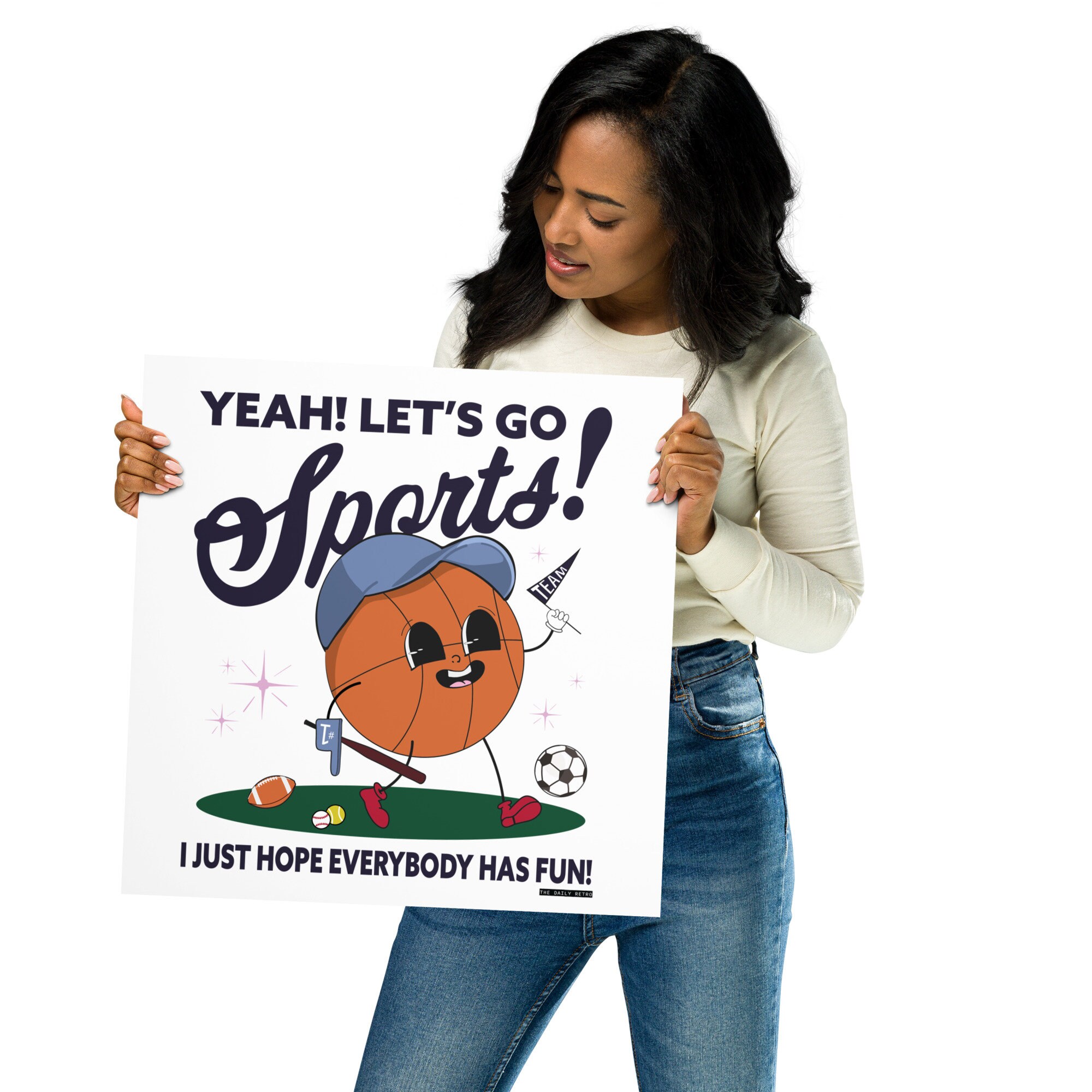 LET'S GO SPORTS | Football Poster for Women College Football Sports ...