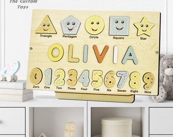 Personalized Puzzle Name | Educational Toys for Toddlers | Customized Wooden Puzzle | Busy Board Montessori | Name Puzzle | Toddler Puzzles