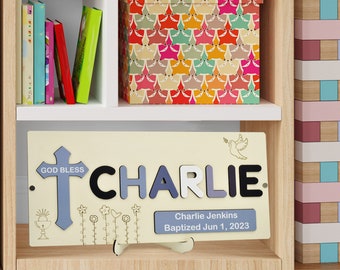 Personalized Name Puzzle - Baby Puzzles - Wooden Name Puzzle - Cross Puzzle - Busy Board Name Puzzle - Puzzle Gifts - Wooden Puzzles for Kid