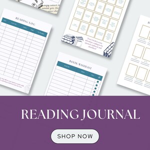 Personalized Digital Reading Journal & Tracker - Book Review, Planner, and More! Instant Download -   Journal for Book Lovers