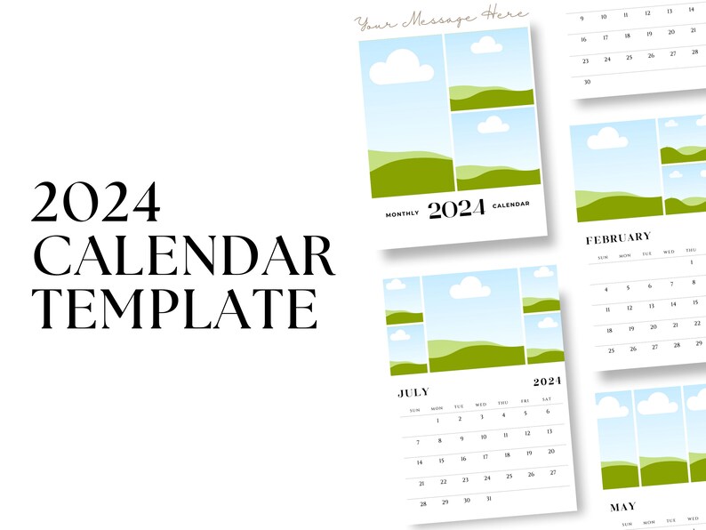 2025 Calendar Template With Photos Fully Editable & Printable, DIY