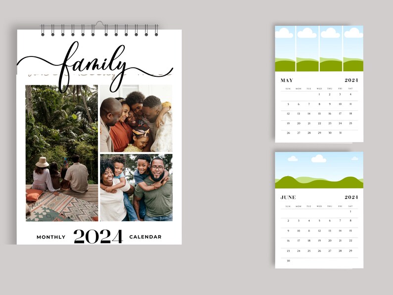 2025 Calendar Template With Photos Fully Editable & Printable, DIY