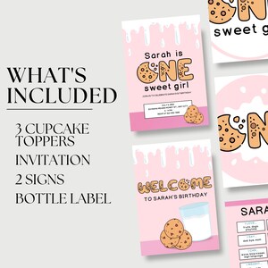 Sweet 1st Birthday Milk & Cookie Party: Instant Download Invitation, Decor Bundle, Signs and More. Adorable Milk and Cookies Theme!