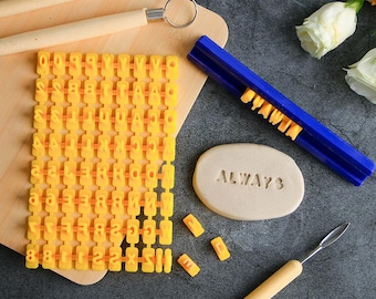 Pottery Stamp, Alphabet Number Set, Clay Imprint Tool