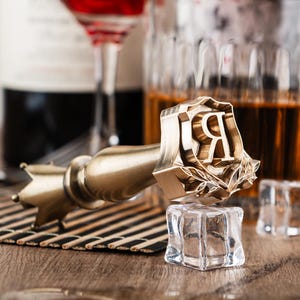 Timbro di ghiaccio personalizzato, timbro di ghiaccio in ottone personalizzato, timbro di ghiaccio personalizzato personalizzato, timbro di ghiaccio con iniziali personalizzate, timbro di ghiaccio per whisky, timbro con logo personalizzato