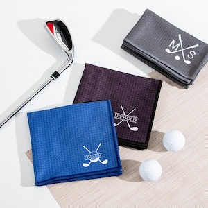 Custom Golf Towel, Personalized Golf Towel Gift, Monogrammed Golf Towel, Golf Gifts for Boyfriend, Personalized Golf Towel, Golf Ball Towel