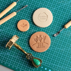 Sello de logotipo, sello de cerámica personalizado, sello de arcilla, molde de latón para arcilla, firma de arcilla personalizada, sellos de letras personalizados para arcilla, regalo para el padre