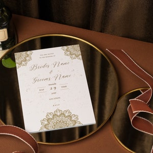 Indian Inspired Wedding Invitation PDF Template
