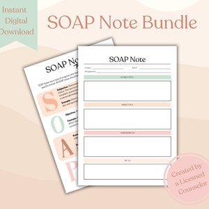 Nota SOAP / Modello nota per terapista / Nota terapeutica / Modello nota per terapia / Nota consulenza / Guida nota SOAP / Modello salute mentale