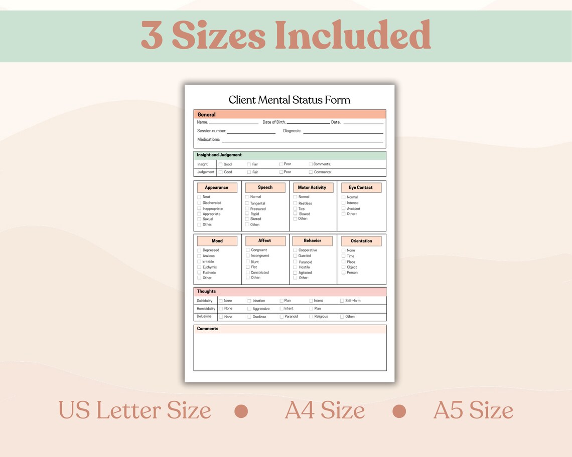 Status Note Photo Mental Status Template | Mental Status Exam | Therapy Note Template ...