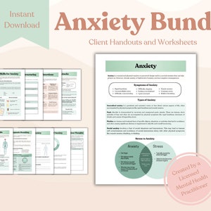 Anxiety Worksheet | Mental Health Worksheets |Anxiety Handouts | Counseling Worksheets|Therapy Worksheets|Mental Health Handouts for Anxiety