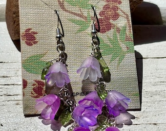 Fairy Flower Beaded Long Earrings: Bohemian Cottagecore Jewelry