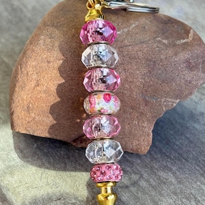 Murano Glass Beaded Fidget Keychain: Handmade Sensory Bag Charm - Made in Canada