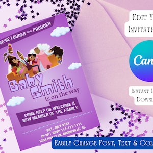 Editable Proud Family Baby Shower Invitation