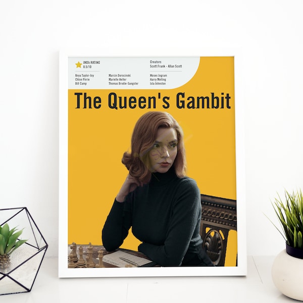 The Queen's Gambit Poster - High Quality Poster - Orange Color Poster - Home Decor - Wall Art - 2020 America Tv Series - Drama Tv Series