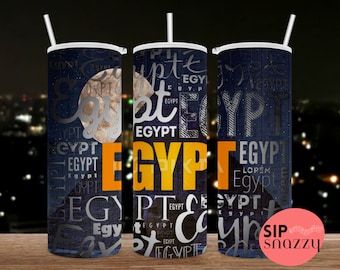 Egypt Lover Inspired Tumbler, 20oz Skinny Tumbler, Straight, 20 oz. Designs, Egypt png, Sublimation, tumbler designs, PNG file,