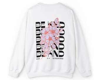 Sé amable con tu mente Sudadera retro Y2K Sudadera de mariposa de manga larga, sudadera de conciencia de salud mental