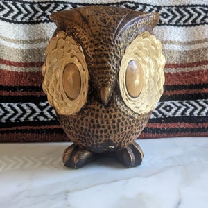 Mid-century Brown Big Eyed Owl