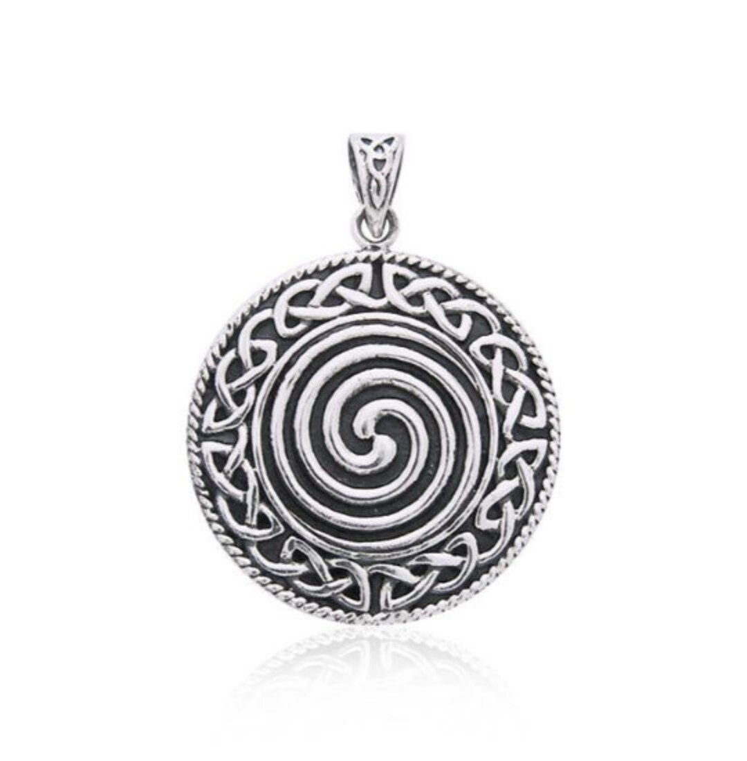Gaelsong Celtic Irish Jewelry Large Knot Silver Spiral Pendant Celtic ...