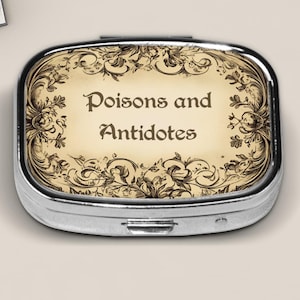 Antidotes Pill Box For Purse Travel And Pocket, Small Pill Case For Her And Him