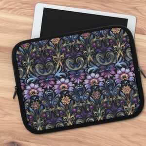 Art Nouveau Laptop Sleeve, Floral Tech Case, Vintage Computer Cover, Boho Tablet Pouch, Retro Electronics Protector