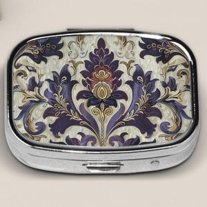 Travel Pill Case, Cute Pill Organizer, Metal Pill Box, Small Pill Box, Pill Organizer for Vitamins, Stylish Pill Case