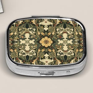 Pill Case For Purse Pocket And Travel, Art Nouveau Pill Box