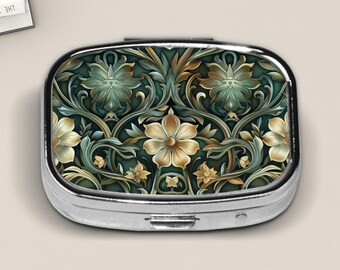 Pill Box For Purse and Pocket, Floral Pill Case, Gift Ideas