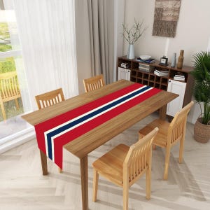 Norwegian Linen Table Runner, May 17th Decorations, Norwegian American