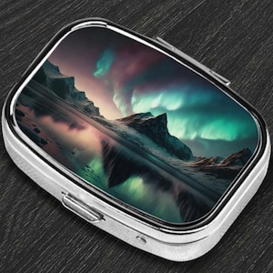Northern Light Pill Box, Gift For Friends, Stocking Stuffers, Gift Ideas