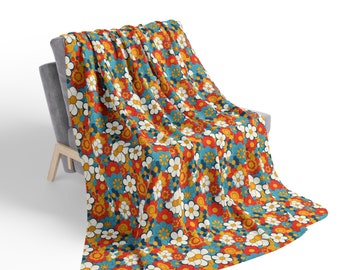 Retro Sherpa Fleece Blanket, Colorful Blanket, Warm And Fluffly Blanket