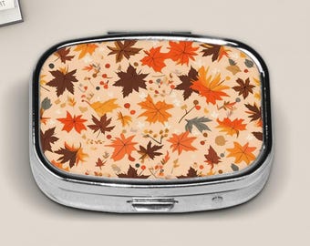 Autumn Pill Box, Pill Case For Pocket Purse And Travel, Medicine Holder