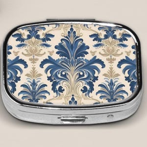 Small Pill Box For Purse and Pocket, Pill Case With Pattern