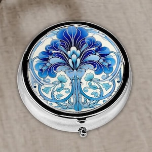 Art Nouveau Pill Box, Pill Case For Purse and Pocket, Gift Ideas
