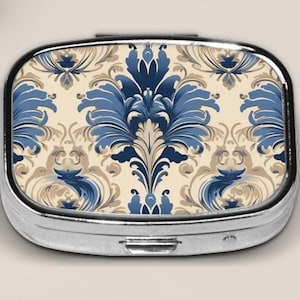 Small Pill Box For Purse and Pocket, Pill Case With Pattern