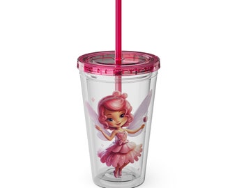 Fairy Sunsplash Tumbler with Straw, 16oz