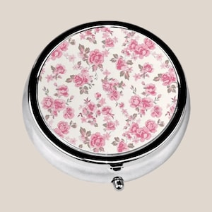Cute Pill Box For Travel Purse And Pocket, Small Cottage Chic Pill Case