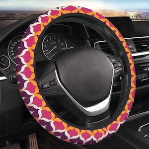Retro Car Steering Wheel Cover, Retro Pattern