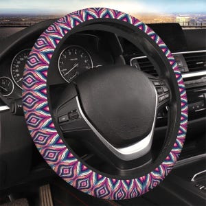 Retro Car Steering Wheel Cover, Retro Pattern