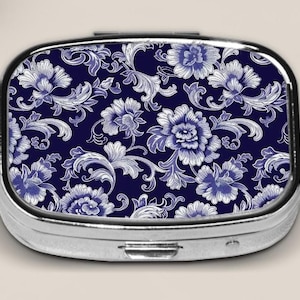 Cute Pill Box for Purse With Flower Pattern, Gift Ideas
